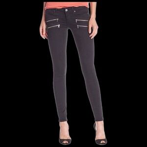 Paige Black High Rise Ultra skinny  double zip Jeans, Size 27